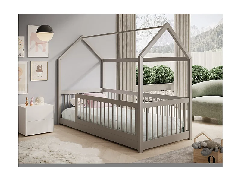 Bett Gracia (90x200)/Matratze inklusive/grau