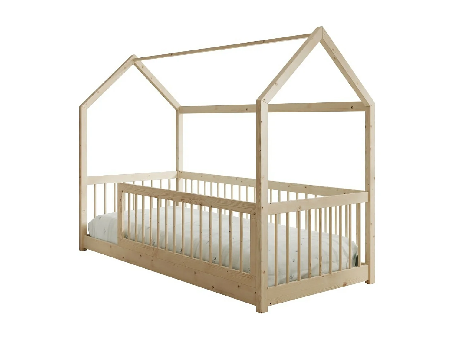 Lit Gracia (90x200)/matelas inclus/Brun naturel