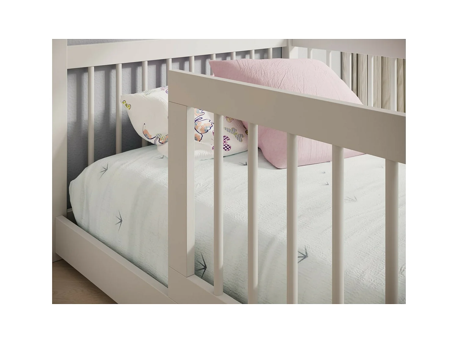 Lit Gracia (90x200)/matelas inclus/blanc