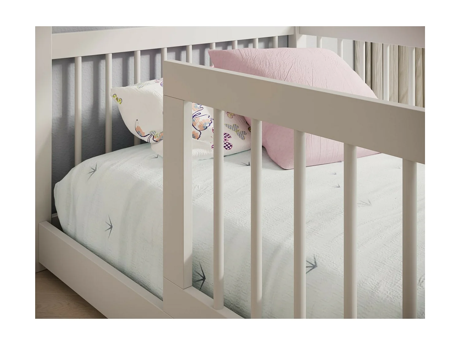 Lit Gracia (90x200)/matelas inclus/blanc