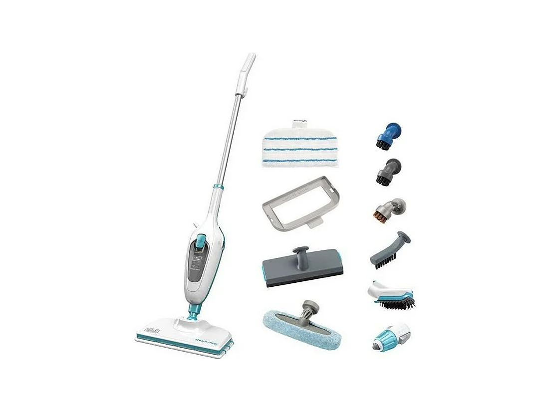 BLACK+DECKER FSMH13E10-QW - Balai Vapeur Avec Nettoteur a Main - 1300W - 10 Accessoires fournis