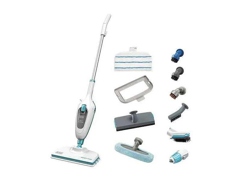 BLACK+DECKER FSMH13E10-QW - Balai Vapeur Avec Nettoteur a Main - 1300W - 10 Accessoires fournis