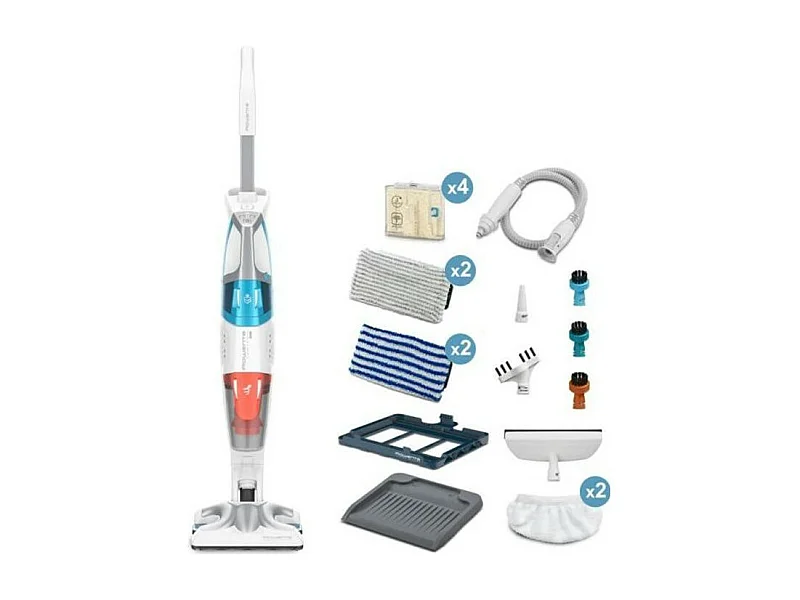 ROWENTA RY8544WH Clean & Steam Multi Nettoyeur Vapeur 2en1 - Nettoie et Aspire en Meme Temps a la Vapeur