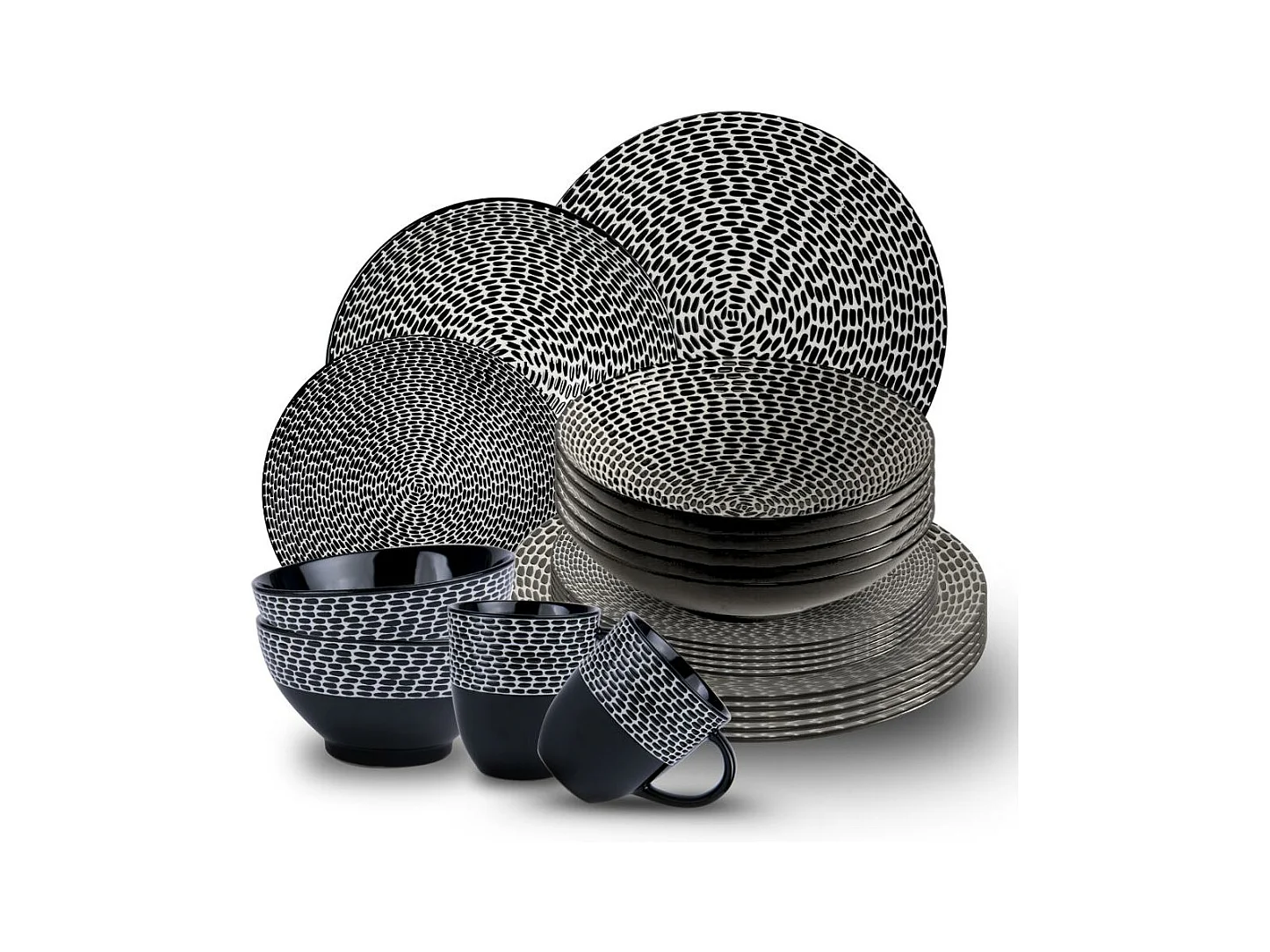 Service 18 assiettes Patio   2 mugs et 2 bols offerts