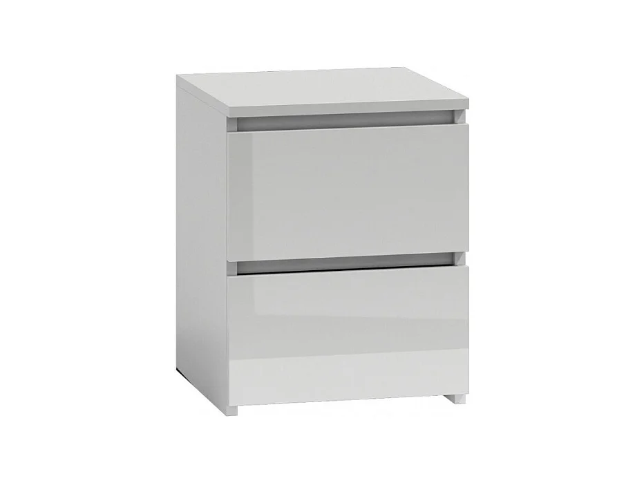 Szafka Nocna Malwa M2 | Biały Połysk | 30x30x40 cm | 2 Szuflady