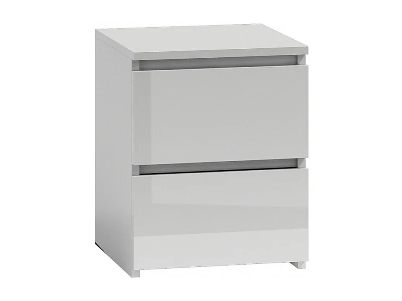 Szafka Nocna Malwa M2 | Biały Połysk | 30x30x40 cm | 2 Szuflady