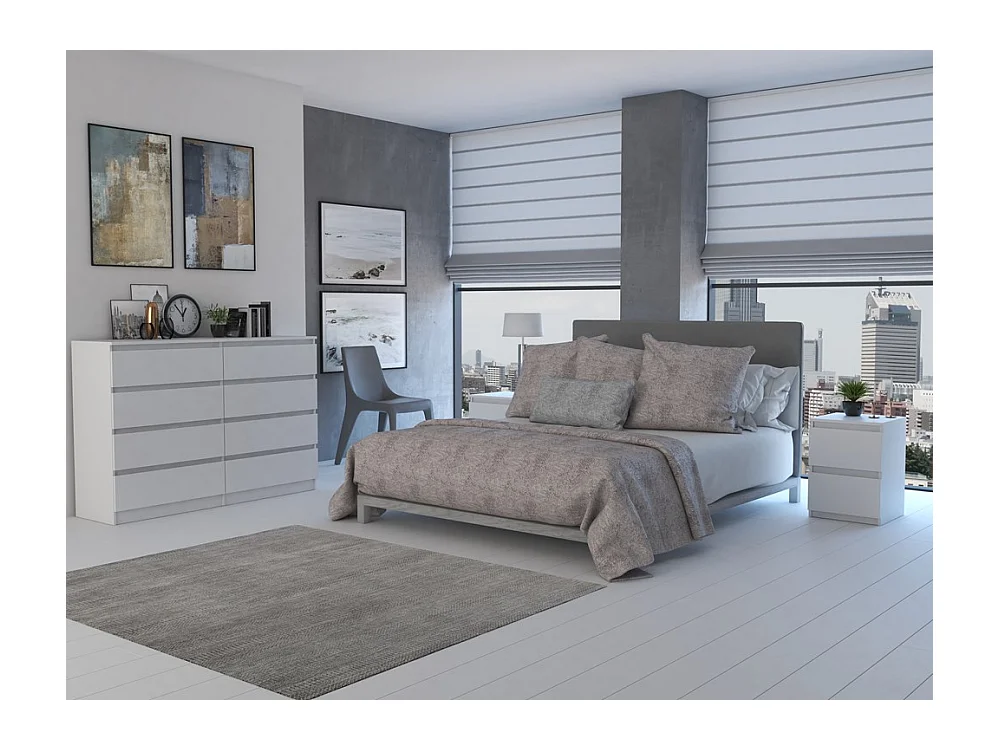 Szafka Nocna Malwa M2 | Biała  | 30x30x40cm |2 Szuflady