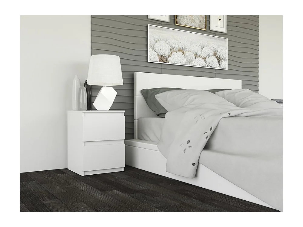 Szafka Nocna Malwa M2 | Biała  | 30x30x40cm |2 Szuflady