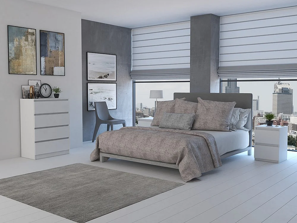 Szafka Nocna Malwa M2 | Biała  | 30x30x40cm |2 Szuflady