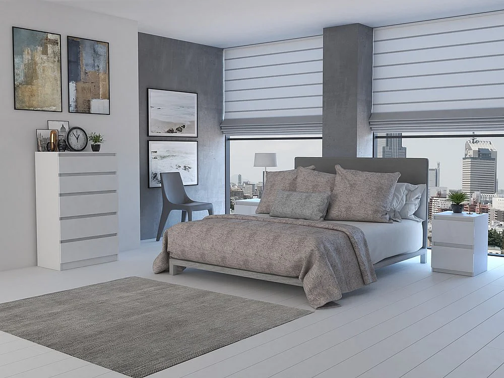 Szafka Nocna Malwa M2 | Biała  | 30x30x40cm |2 Szuflady