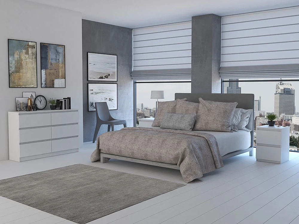 Szafka Nocna Malwa M2 | Biała  | 30x30x40cm |2 Szuflady