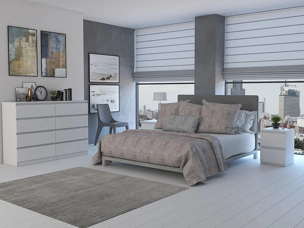 Szafka Nocna Malwa M2 | Biała  | 30x30x40cm |2 Szuflady