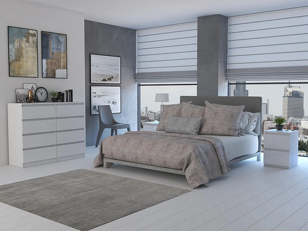 Szafka Nocna Malwa M2 | Biała  | 30x30x40cm |2 Szuflady