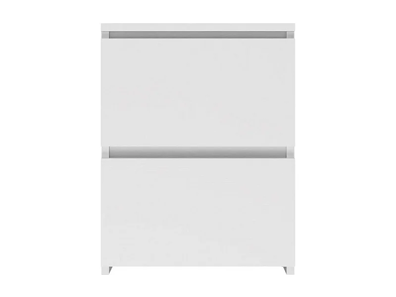 Szafka Nocna Malwa W2 | Biała | 40x40x52 cm | Nowoczesna, Bez Uchwytów, 2 Szuflady
