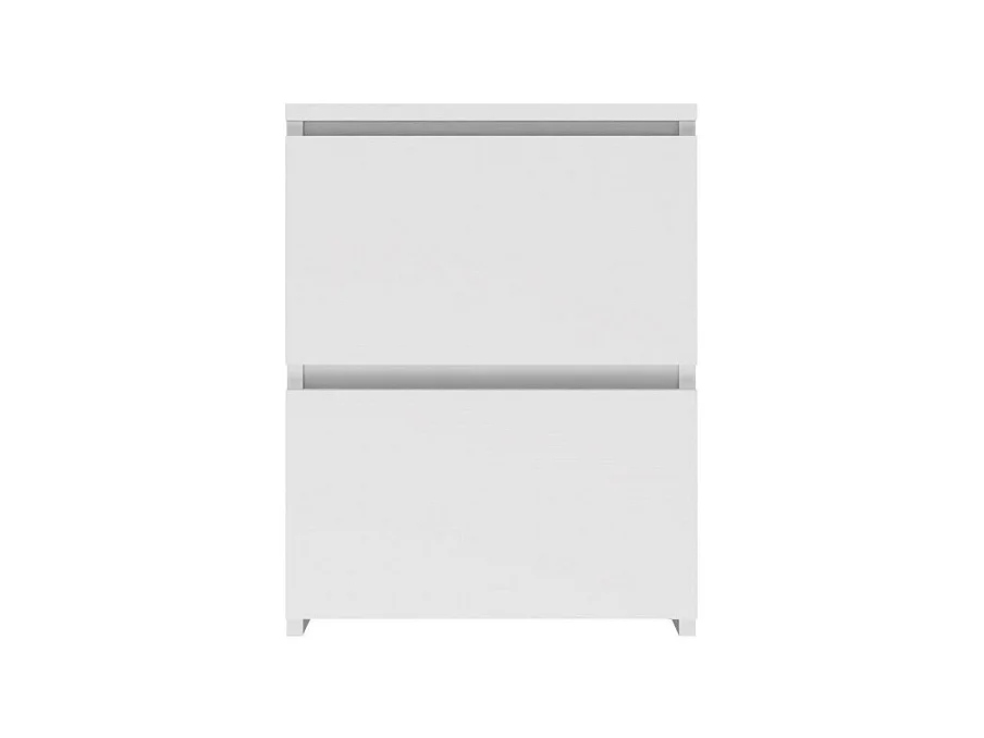 Szafka Nocna Malwa W2 | Biała | 40x40x52 cm | Nowoczesna, Bez Uchwytów, 2 Szuflady
