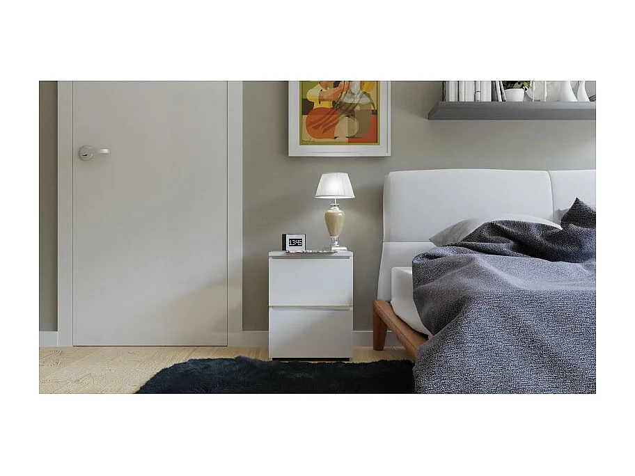 Table de chevet Malwa W2 - BLANC