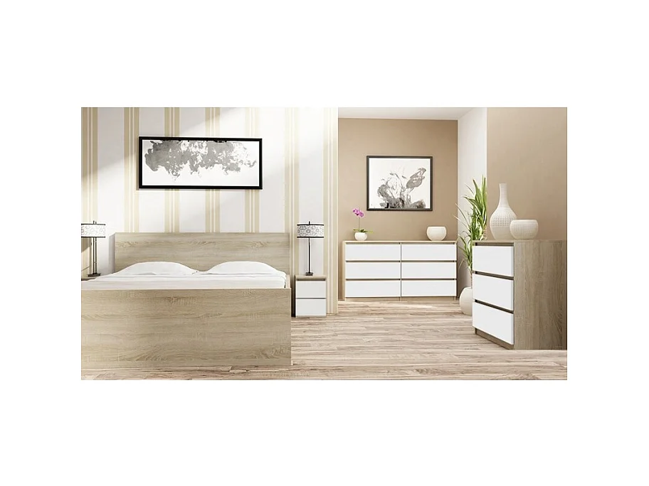 Table de chevet Malwa M2 - BLANC/SONOMA