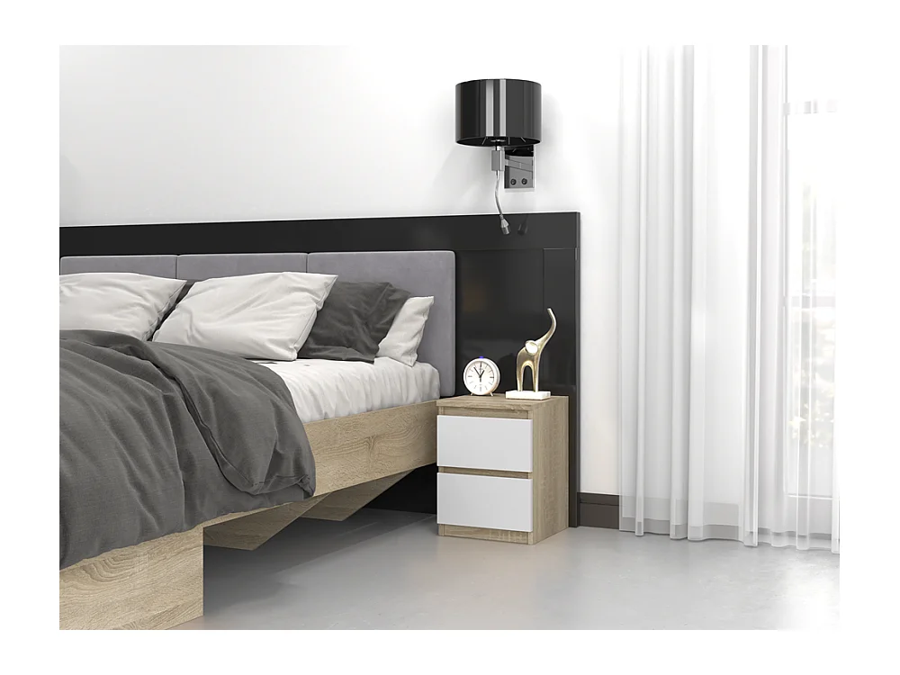 Table de chevet Malwa M2 - BLANC/SONOMA