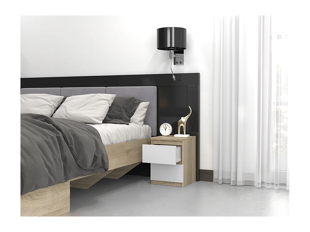 Table de chevet Malwa M2 - BLANC/SONOMA