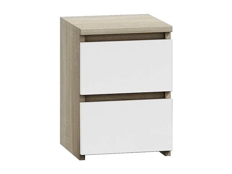 Szafka Nocna Malwa M2 | Dąb Sonoma/Biel | 30x30x40 cm | 2 Szuflady