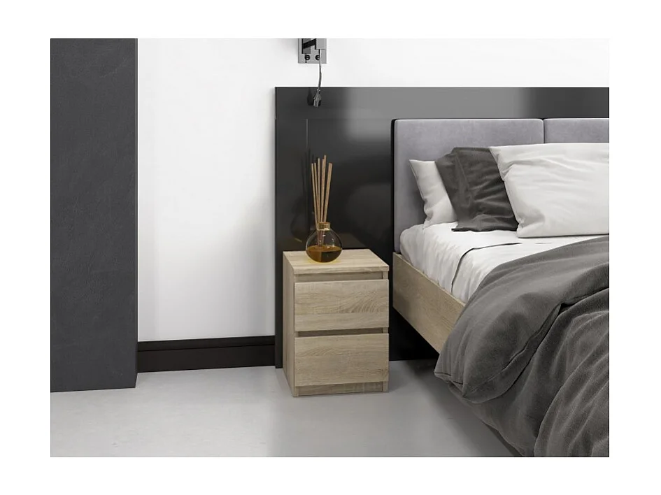 Szafka Nocna Malwa M2 | Dąb Sonoma | 30x30x40cm | 2 Szuflady