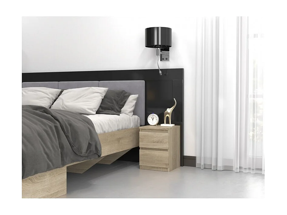 Szafka Nocna Malwa M2 | Dąb Sonoma | 30x30x40cm | 2 Szuflady