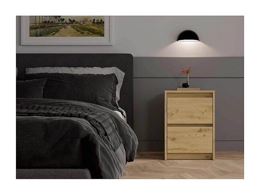 Szafka Nocna Karo K2 | Dąb Artisan | 43x40x55 cm | Stolik Nocny