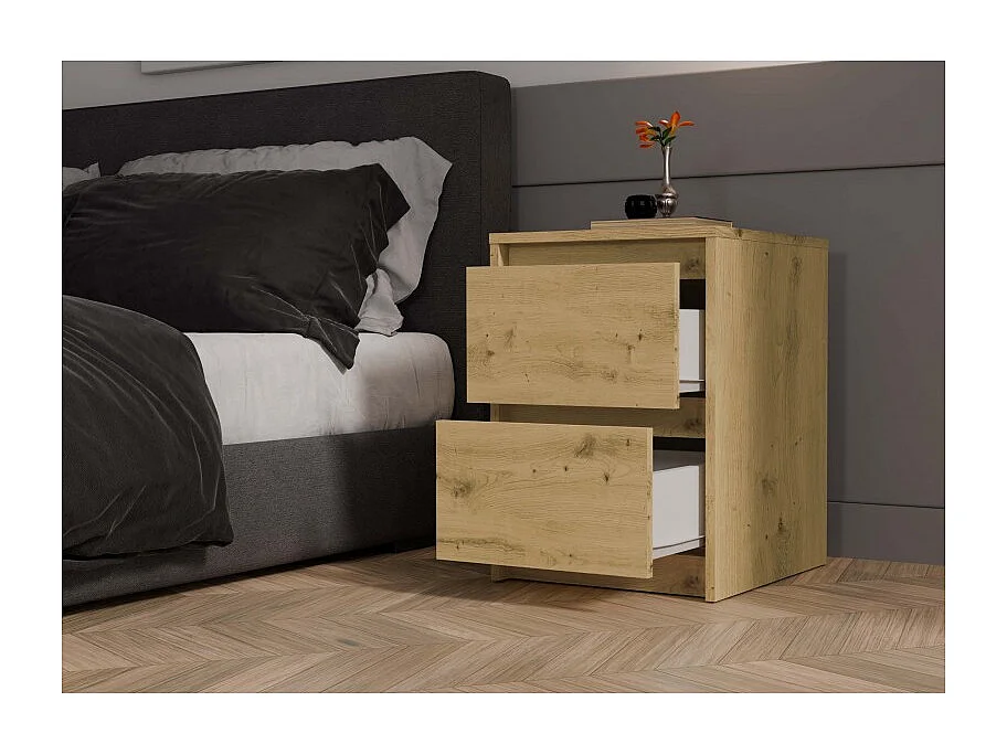 Szafka Nocna Karo K2 | Dąb Artisan | 43x40x55 cm | Stolik Nocny