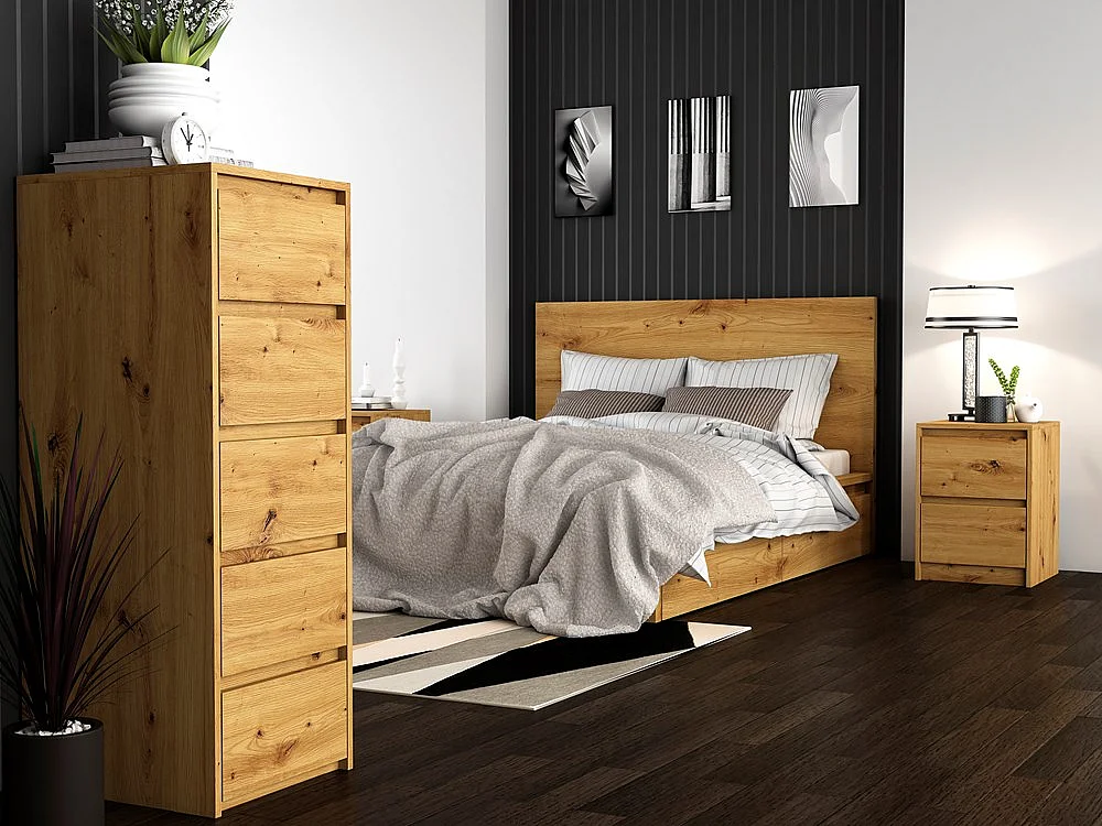 Szafka Nocna Karo K2 | Dąb Artisan | 43x40x55 cm | Stolik Nocny