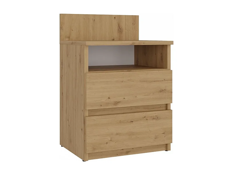 Szafka Nocna Malwa M1 | Dąb Artisan | 40x32x59 cm | Minimalizm, 2 Szuflady