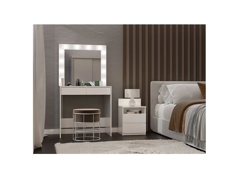 MARINA |  Toaletka z Lustrem LED | Biała |  81x50x150 | Elegancka Funkcjonalna