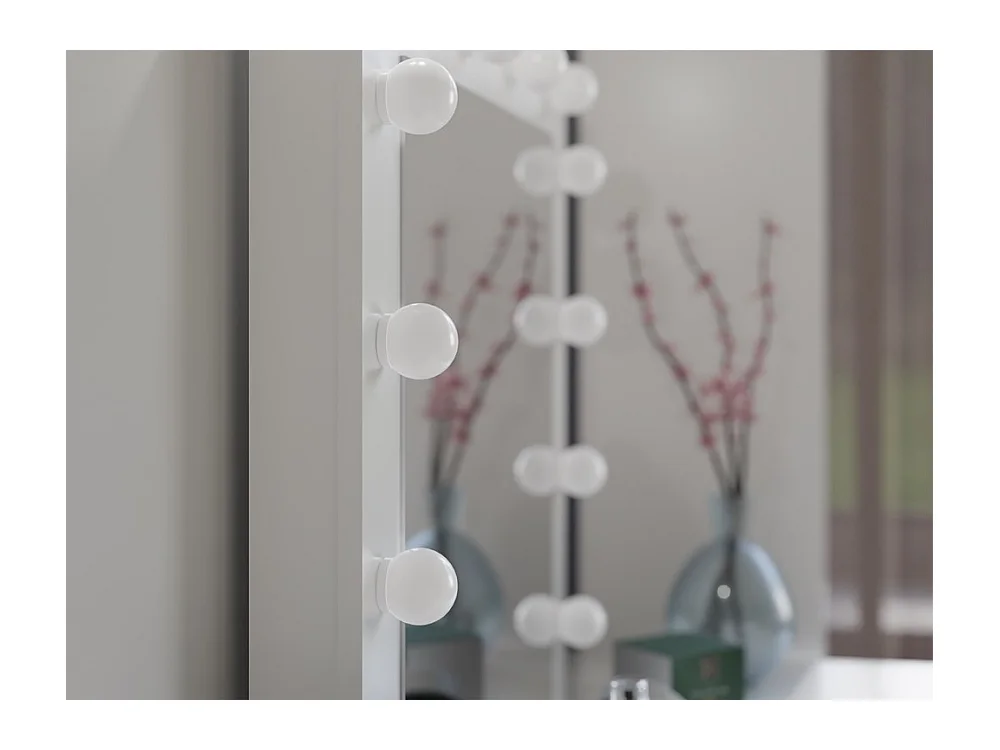 MARINA |  Toaletka z Lustrem LED | Biała |  81x50x150 | Elegancka Funkcjonalna