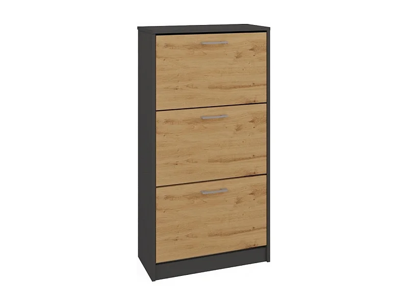 Szafka na obuwie PAULA | Antracyt/Artisan | 60x28x116 | Nowoczesna, Elegancka szafka na obuwie