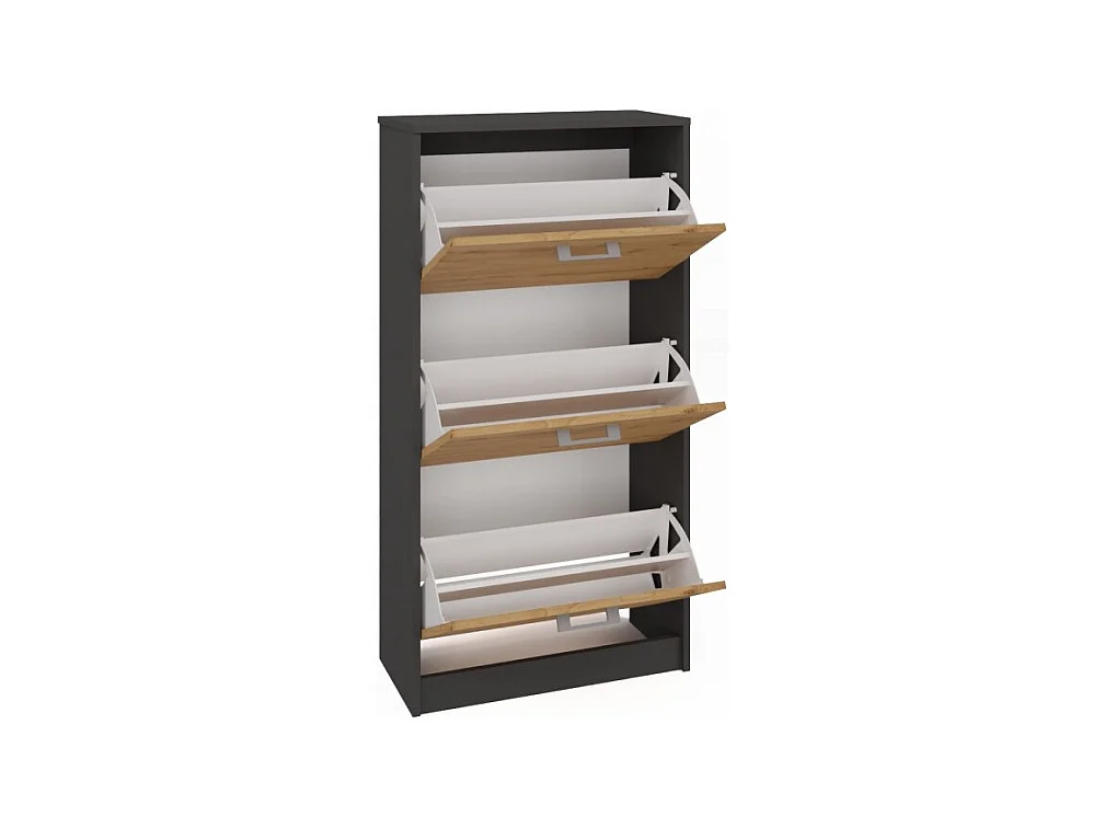 Szafka na obuwie PAULA | Antracyt/Artisan | 60x28x116 | Nowoczesna, Elegancka szafka na obuwie