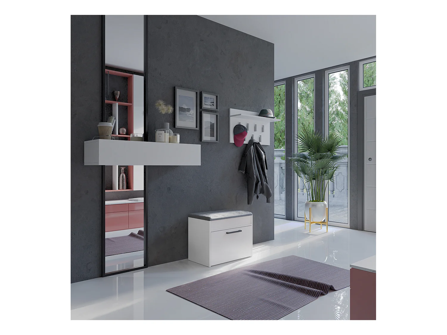 Armoire à chaussures Parma MINI BLANC