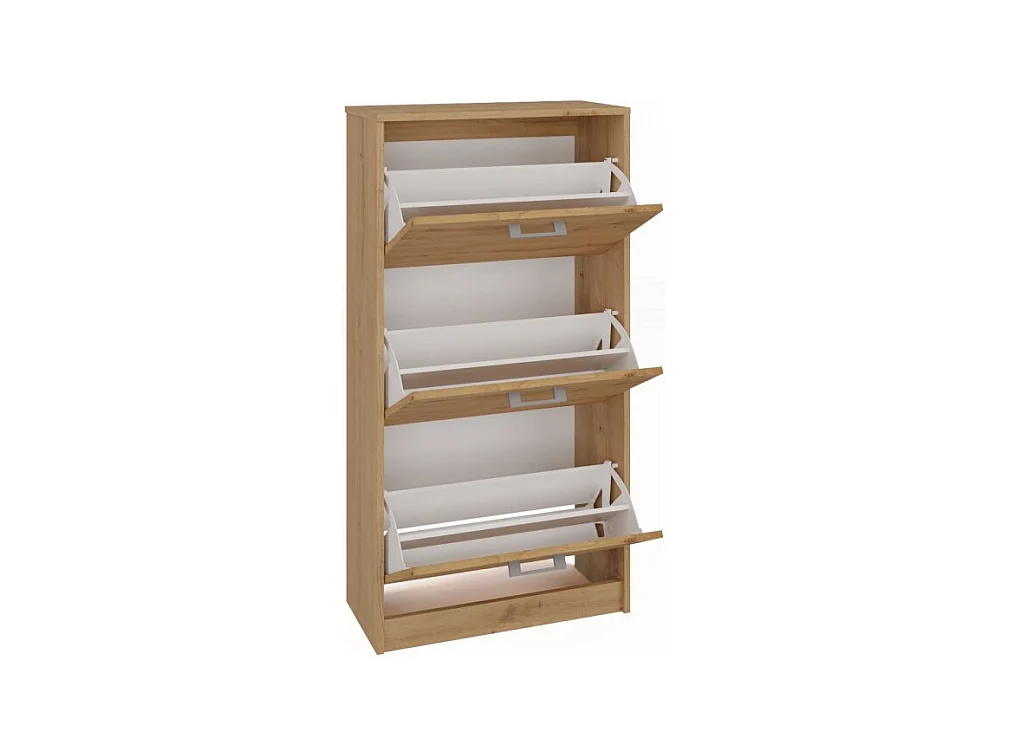 Szafka na obuwie PAULA | Dąb Artisan | 60x28x116 |Nowoczesna, Elegancka szafka na obuwie