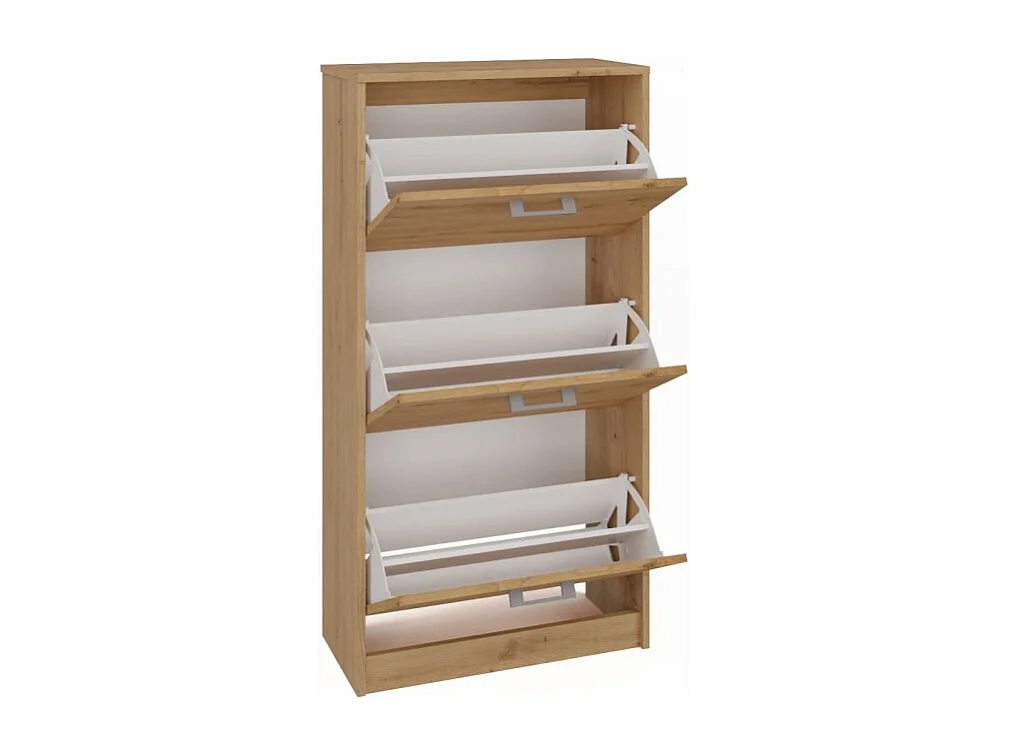 Szafka na obuwie PAULA | Dąb Artisan | 60x28x116 |Nowoczesna, Elegancka szafka na obuwie
