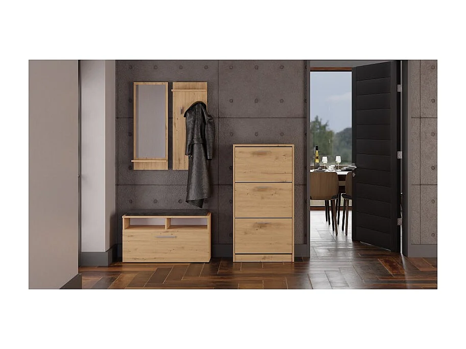 Szafka na obuwie PAULA | Dąb Artisan | 60x28x116 |Nowoczesna, Elegancka szafka na obuwie
