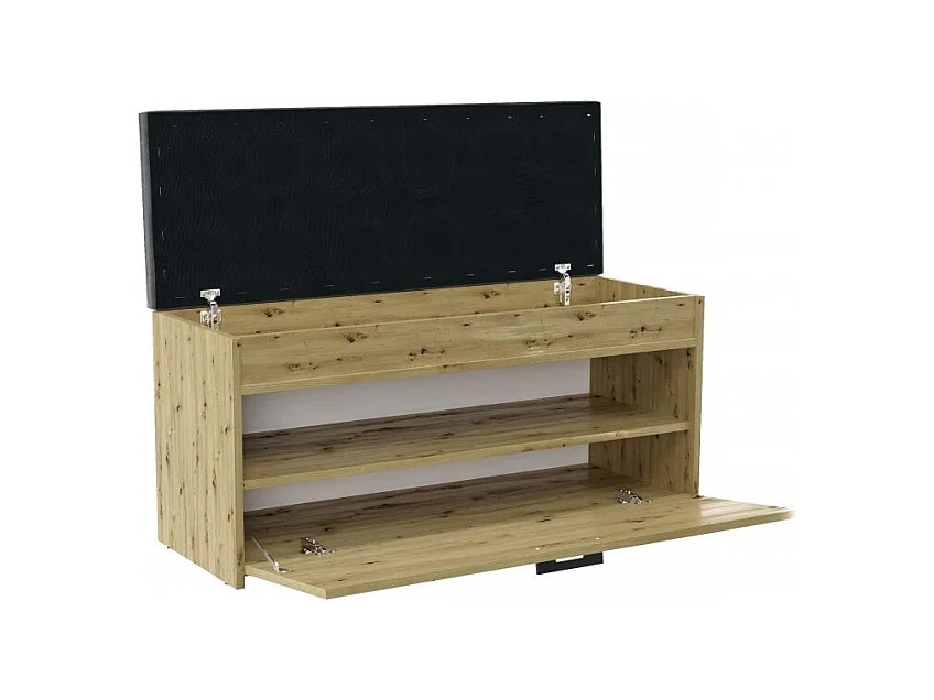 Szafka na Obuwie Parma | Dąb Artisan | 100x35x49 | Szafka na obuwie z siedziskiem i schowkiem