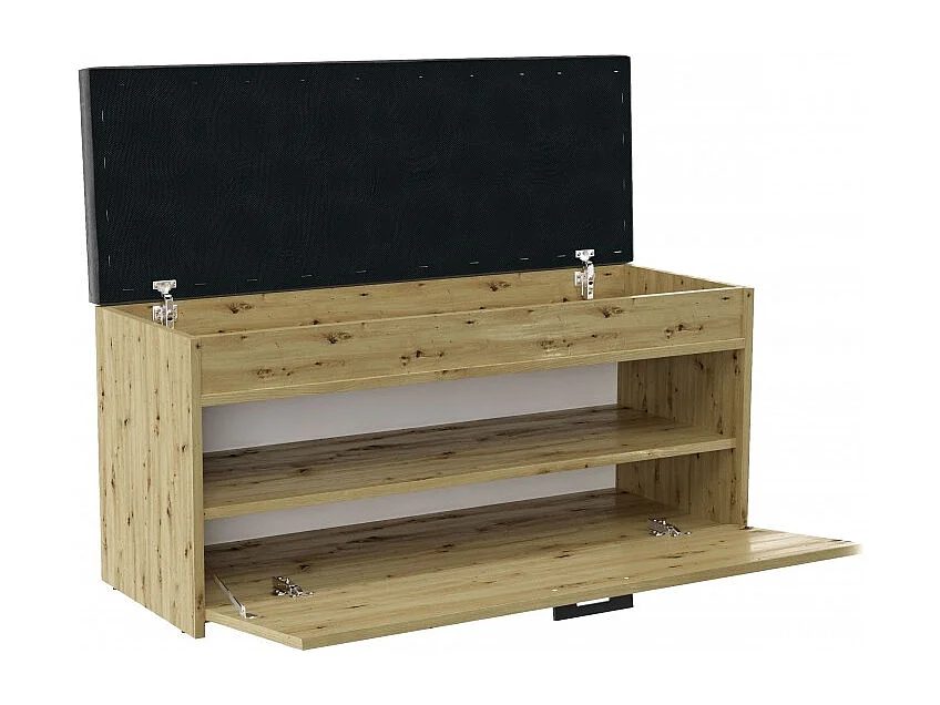 Szafka na Obuwie Parma | Dąb Artisan | 100x35x49 | Szafka na obuwie z siedziskiem i schowkiem