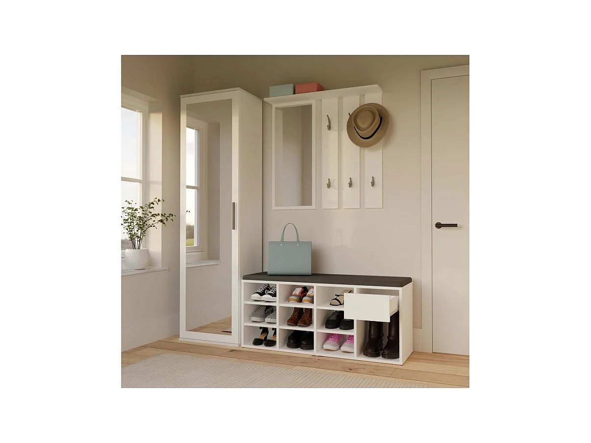 Armoire à chaussures ouverte TALLIN - BLANC