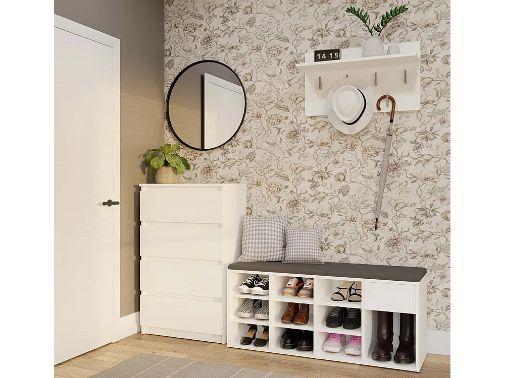 Armoire à chaussures ouverte TALLIN - BLANC