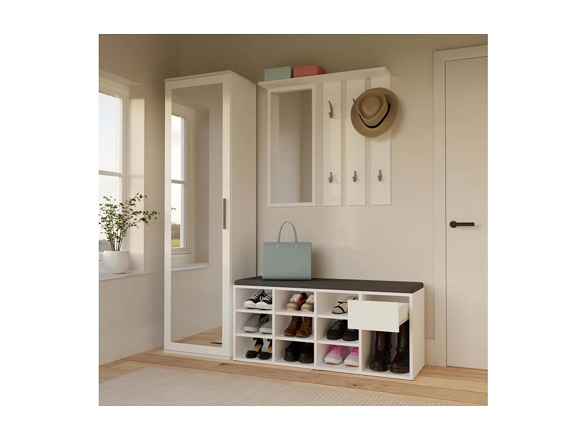 TALLIN - Schuhschrank - 110x35x49 cm - weiß