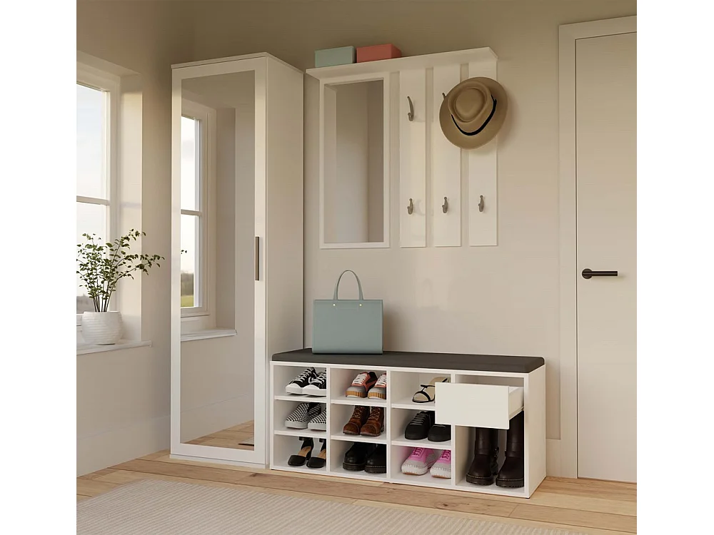 TALLIN - Schuhschrank - 110x35x49 cm - weiß