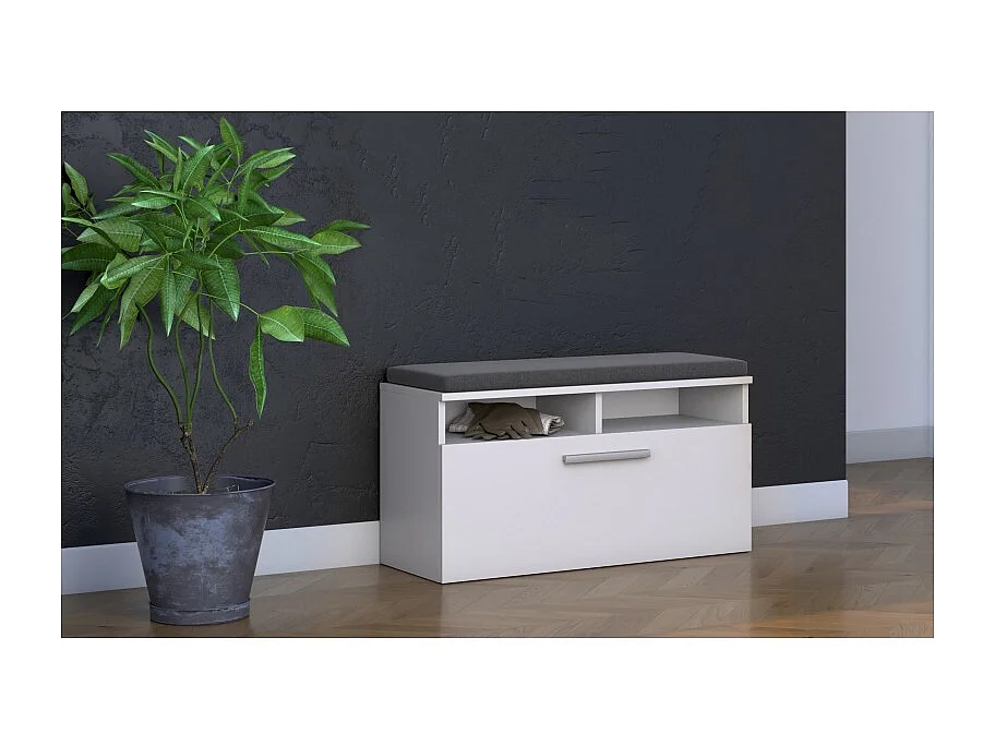Szafka na obuwie Riva | Biała | 85x35x45 cm |Szafka na obuwie z siedziskiem