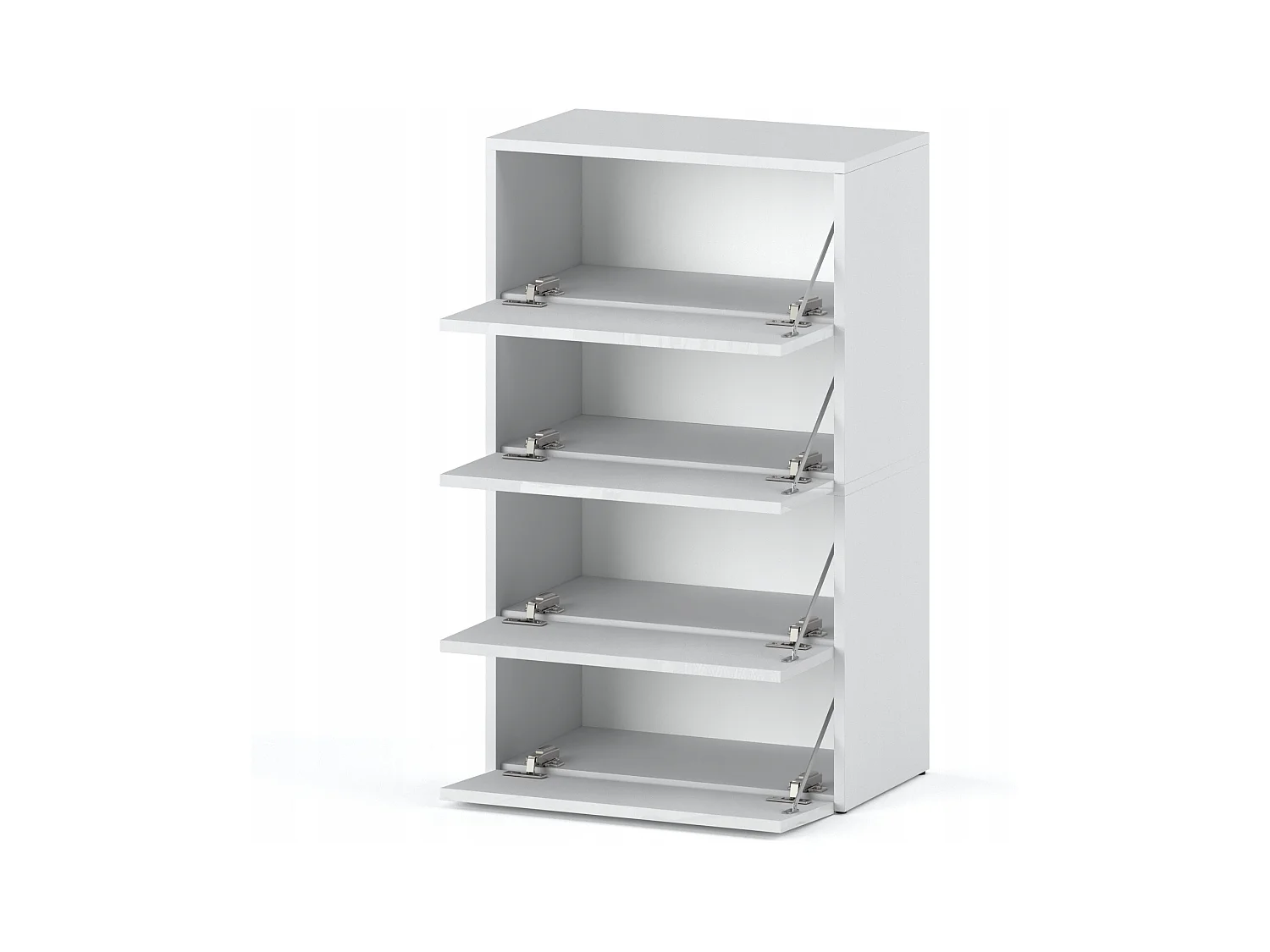 Meuble à Chaussures Blanc Brillant   60x30x100cm – Étagère de Rangement Entrée Style Loft