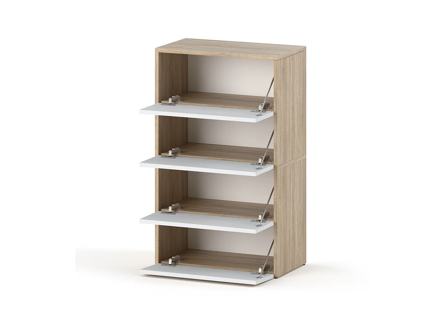 Meuble à Chaussures Blanc Chêne Sonoma  60x30x100cm – Étagère de Rangement Entrée Style Loft