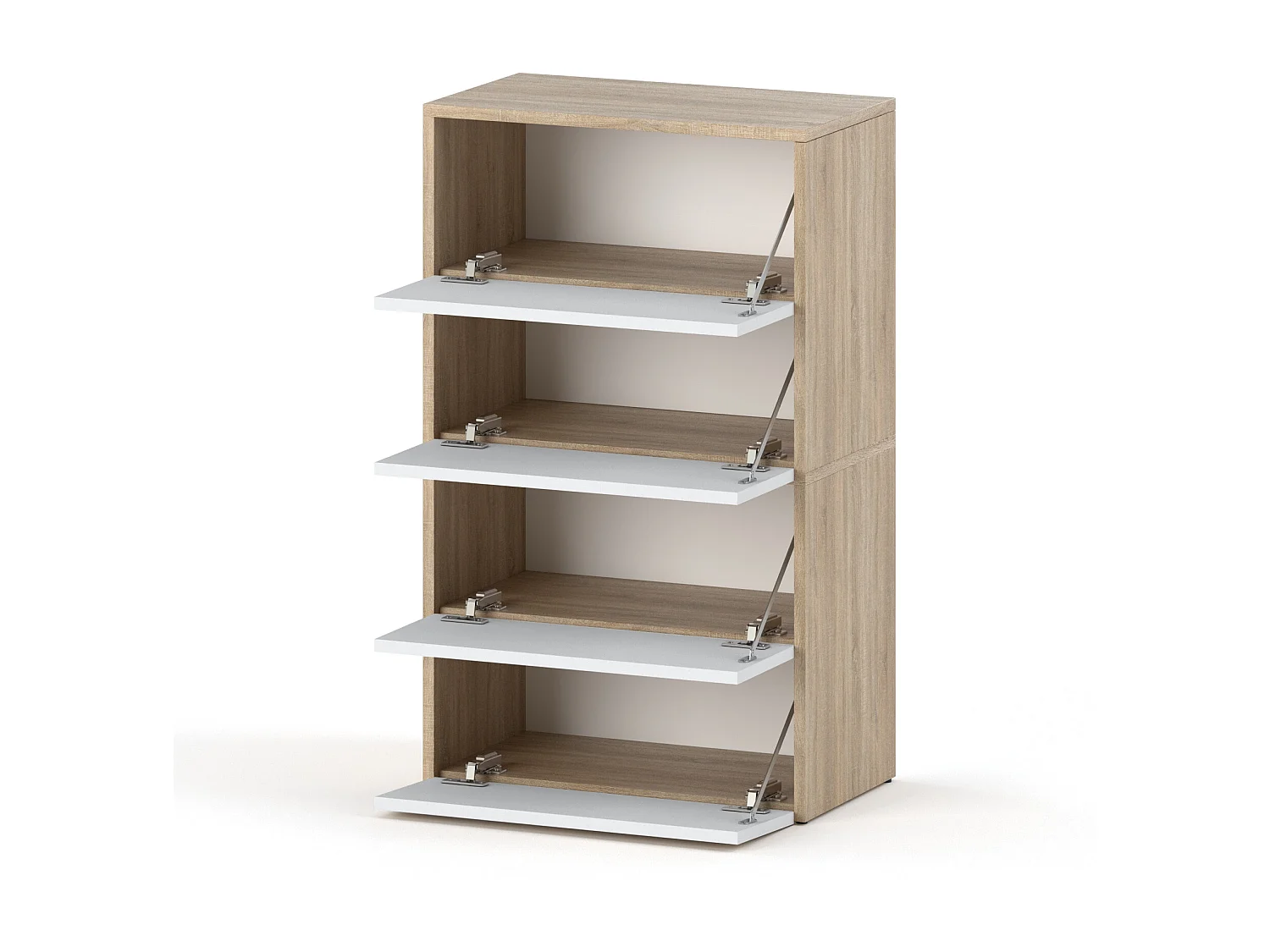 Meuble à Chaussures Blanc Chêne Sonoma  60x30x100cm – Étagère de Rangement Entrée Style Loft