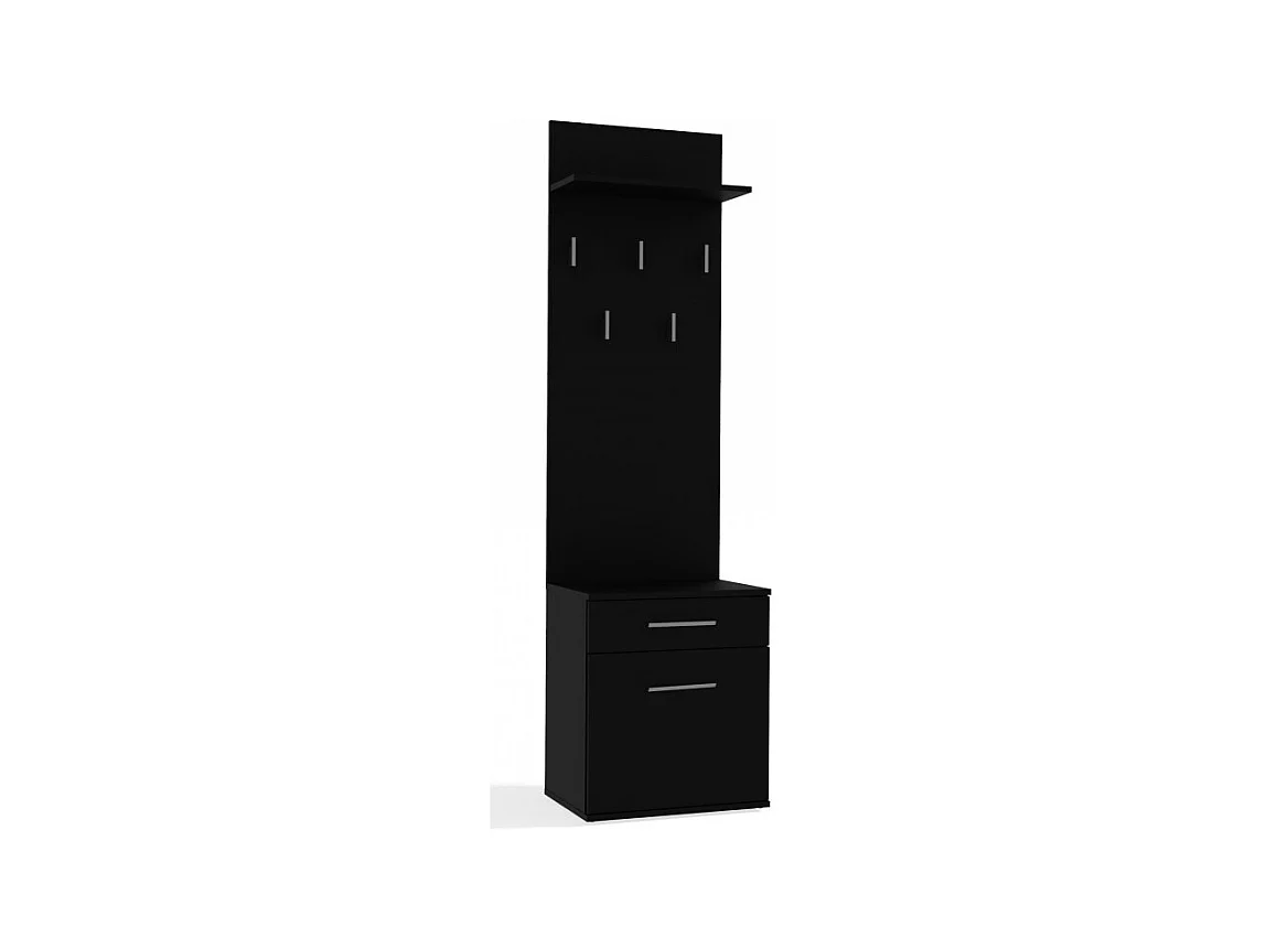 PORTE-MANTEAUX ET ARMOIRE À CHAUSSURES DUO - NOIR MAT