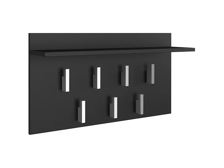 PORTE-MANTEAUX AVEC ÉTAGÈRE 2F - NOIR